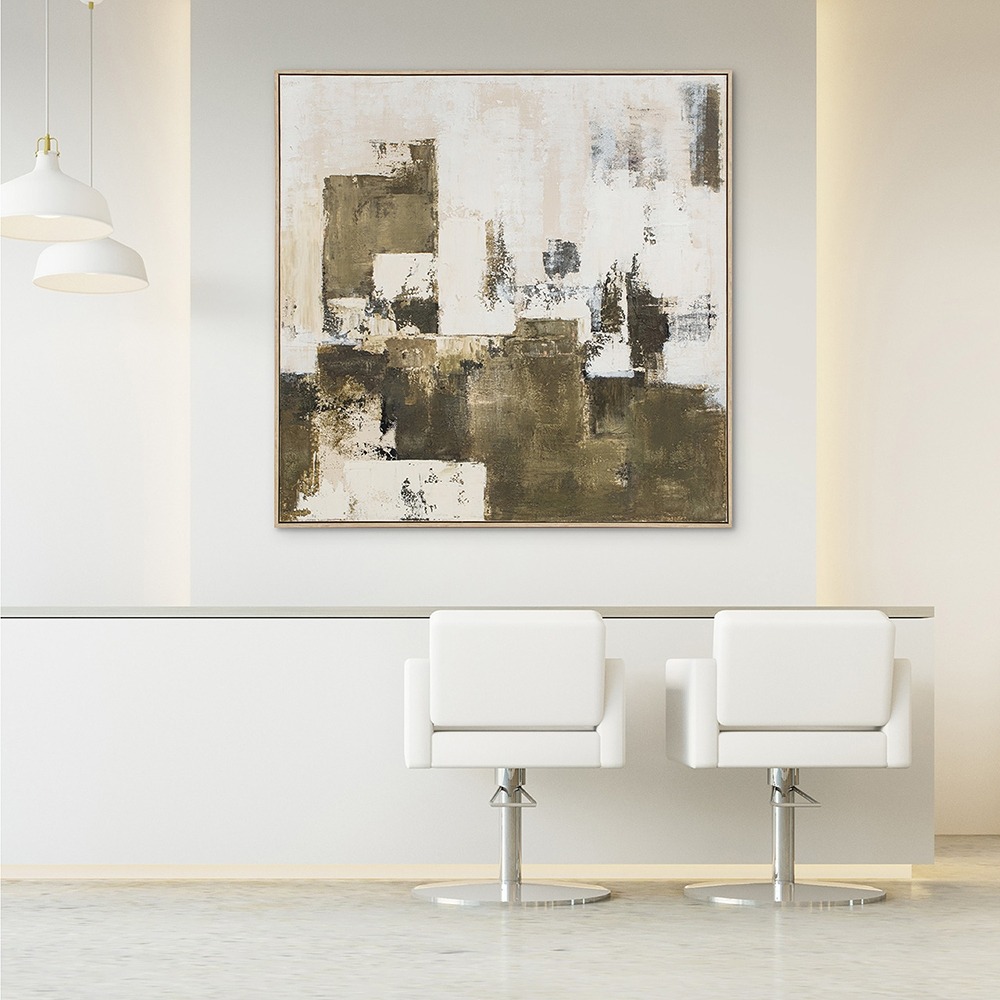 Schilderij abstract met lijst 100x100