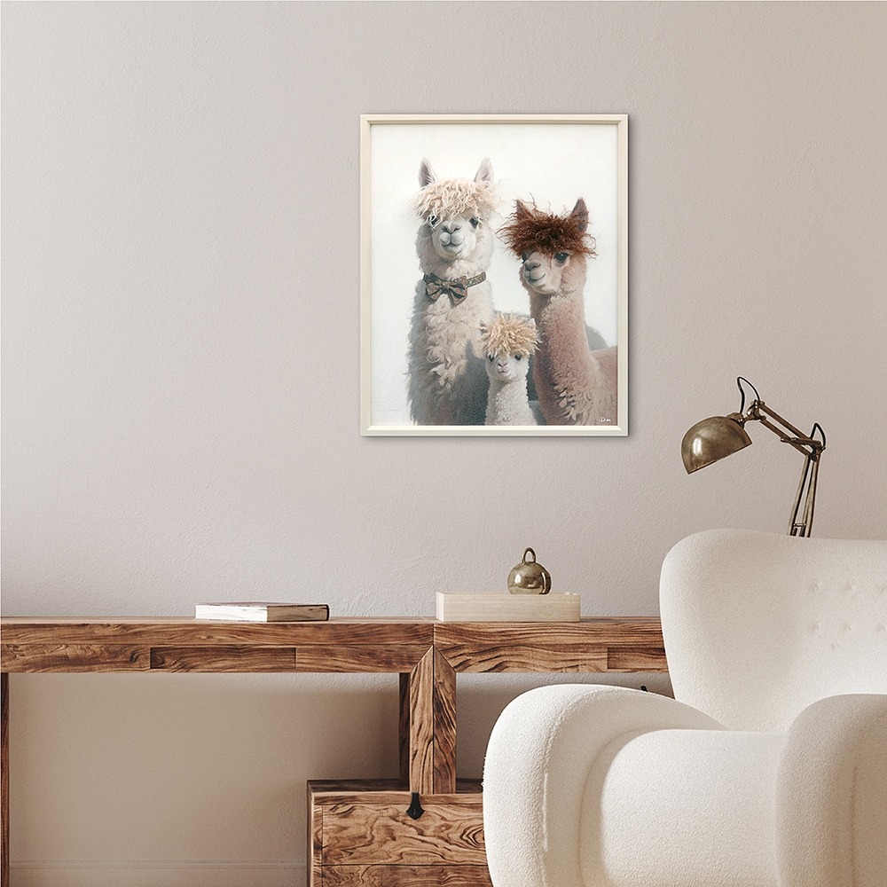 Schilderij lama's met fluffy haar 50x70
