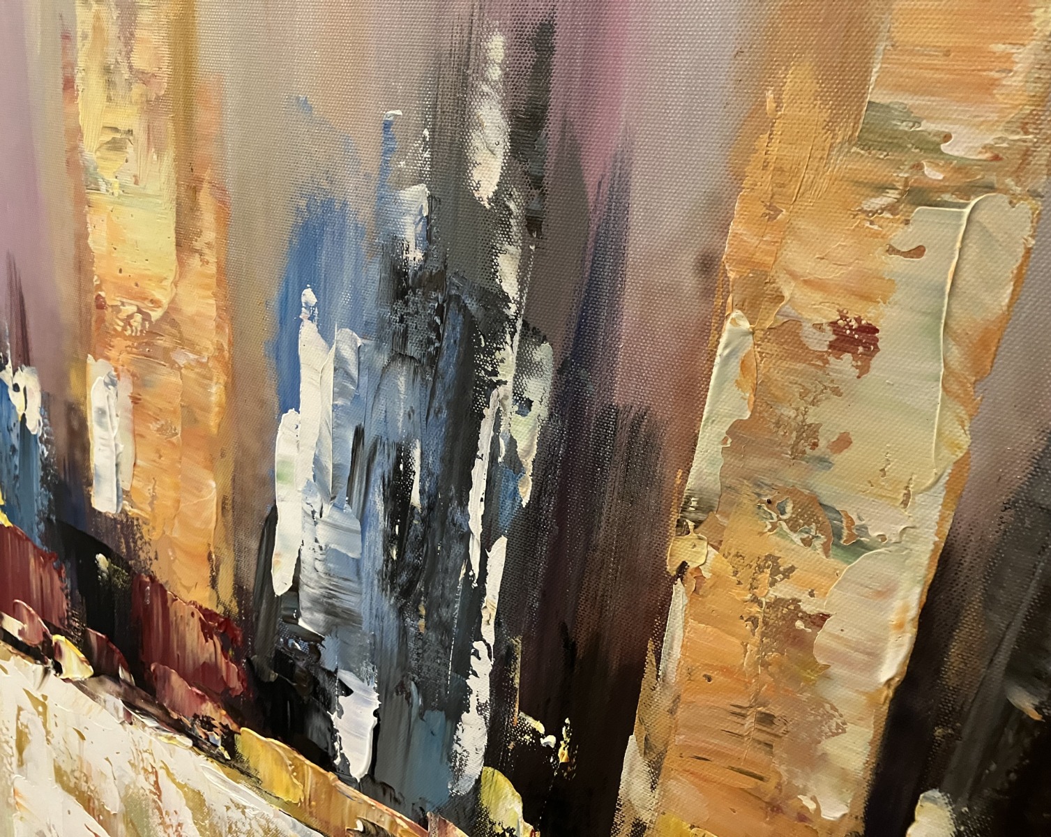 Schilderij abstracte skyline 100x150