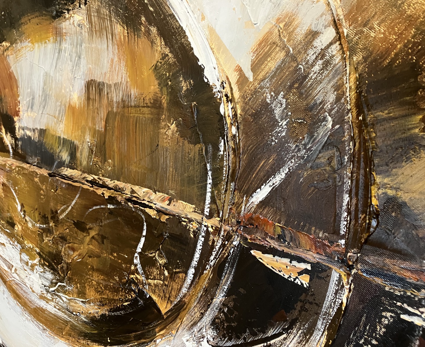 Schilderij abstracte cirkel 100x100