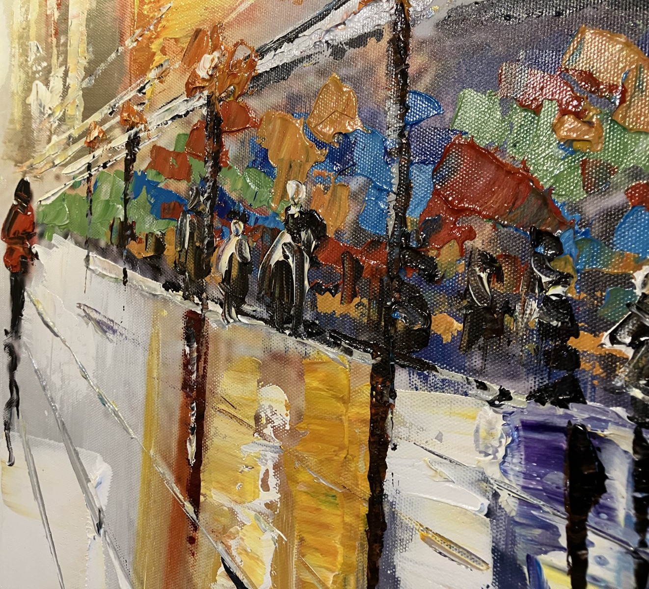 Schilderij stadsgezicht 100x100