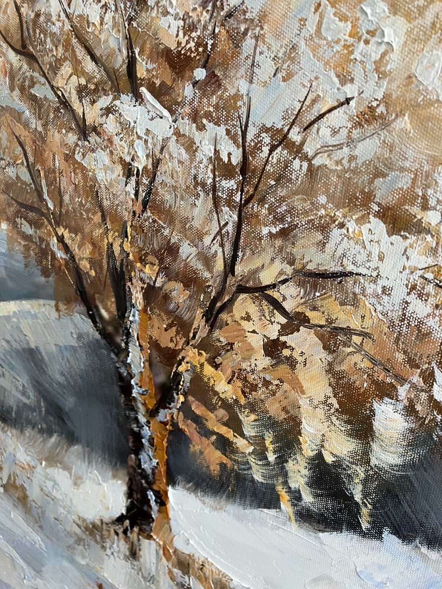 Schilderij winterlandschap 70x140