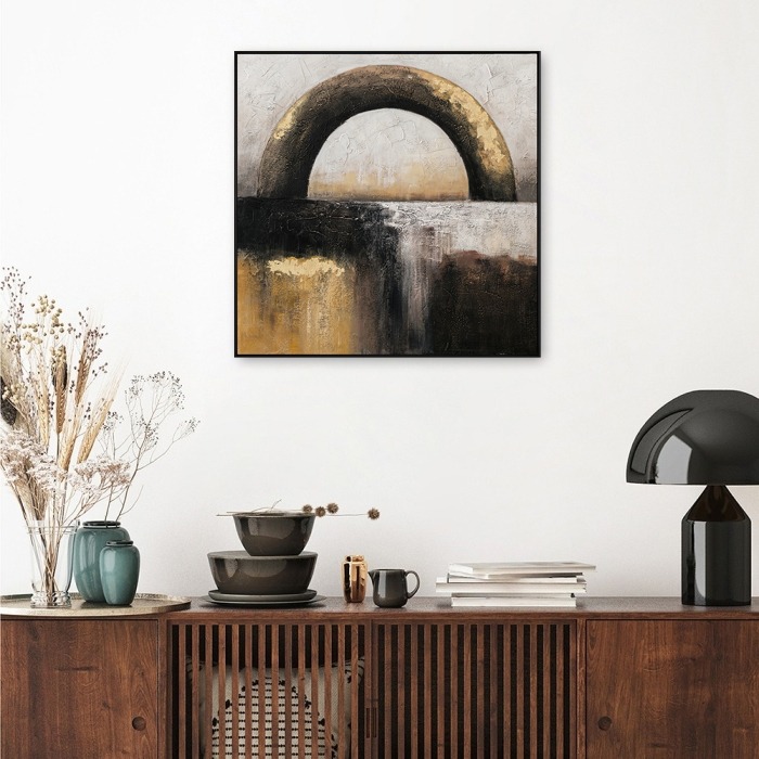 Schilderij abstract cirkel 100x100