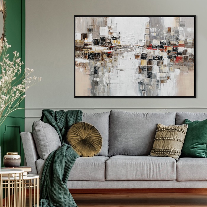 Schilderij abstract aardetint 100x150