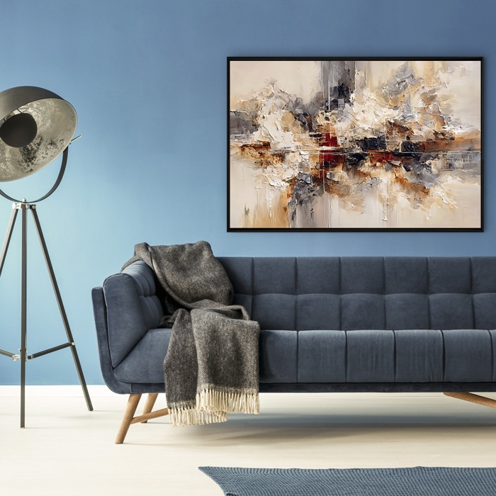 Schilderij abstract aardetint 100x150