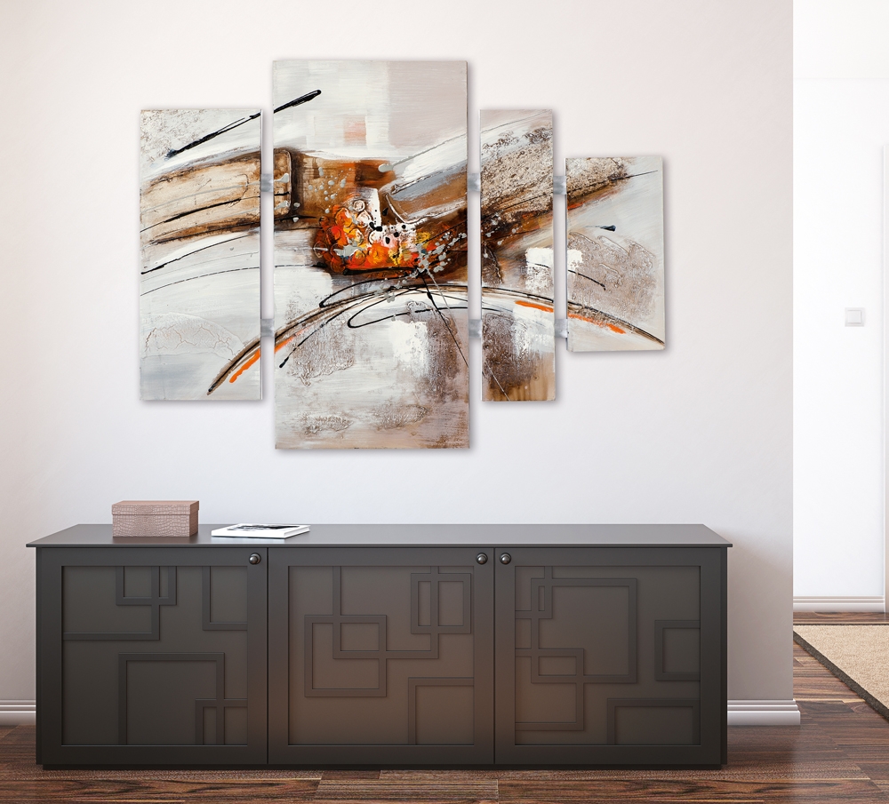 4 luik schilderij modern 80x109