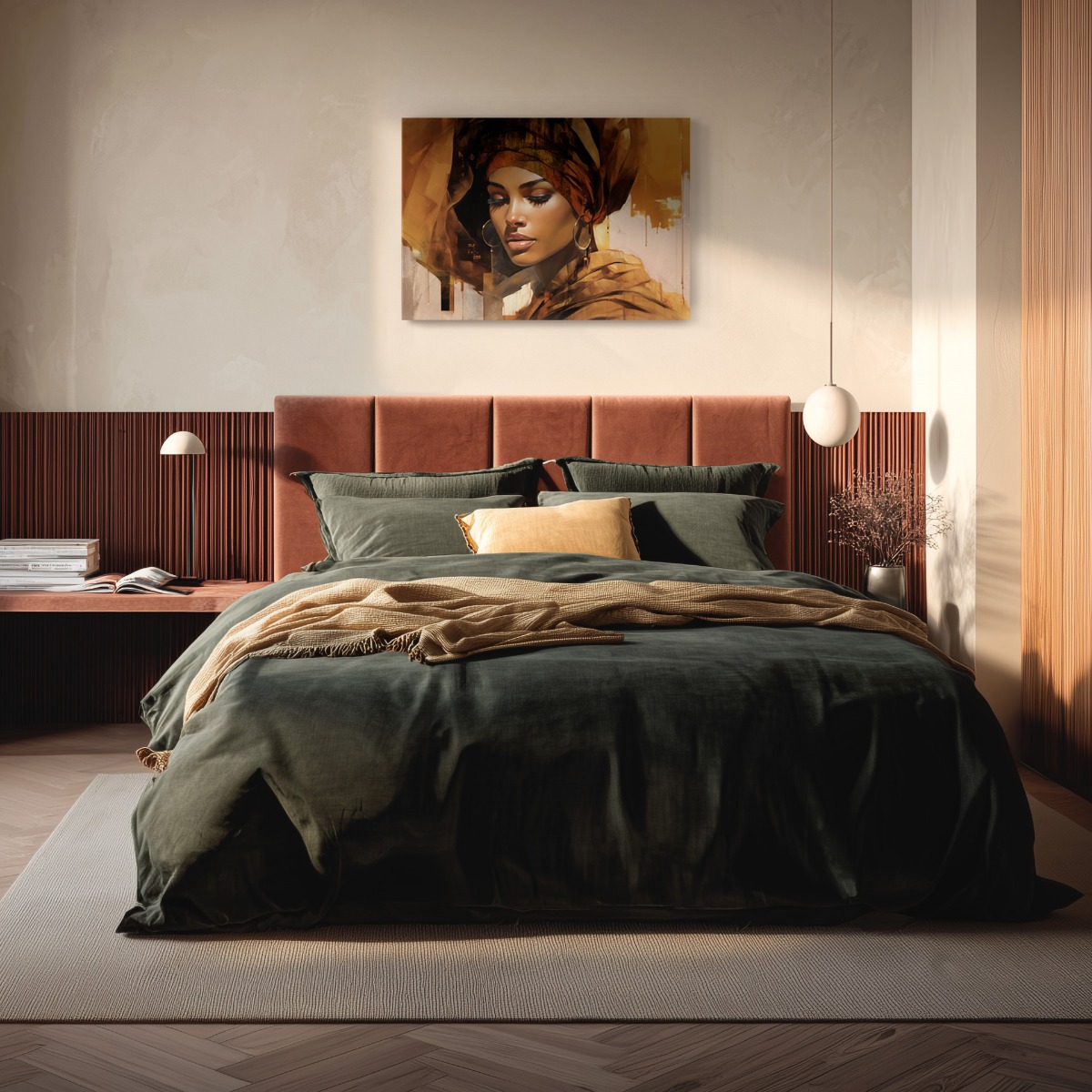 Stylish woman op canvas 100x150