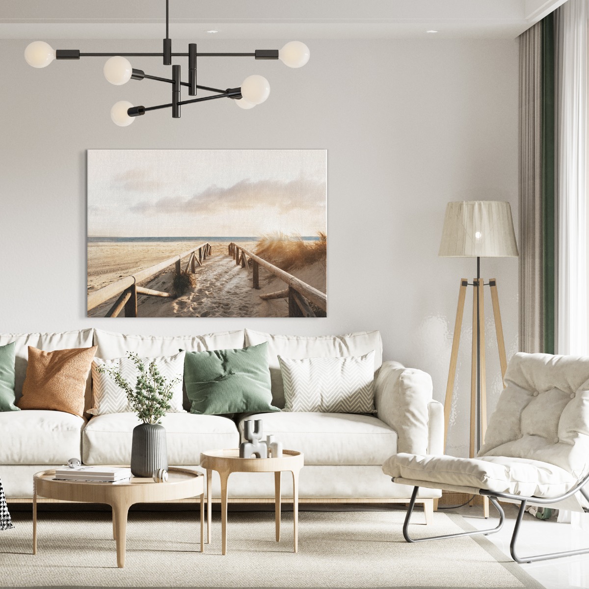 Duin en strand op canvas 100x150