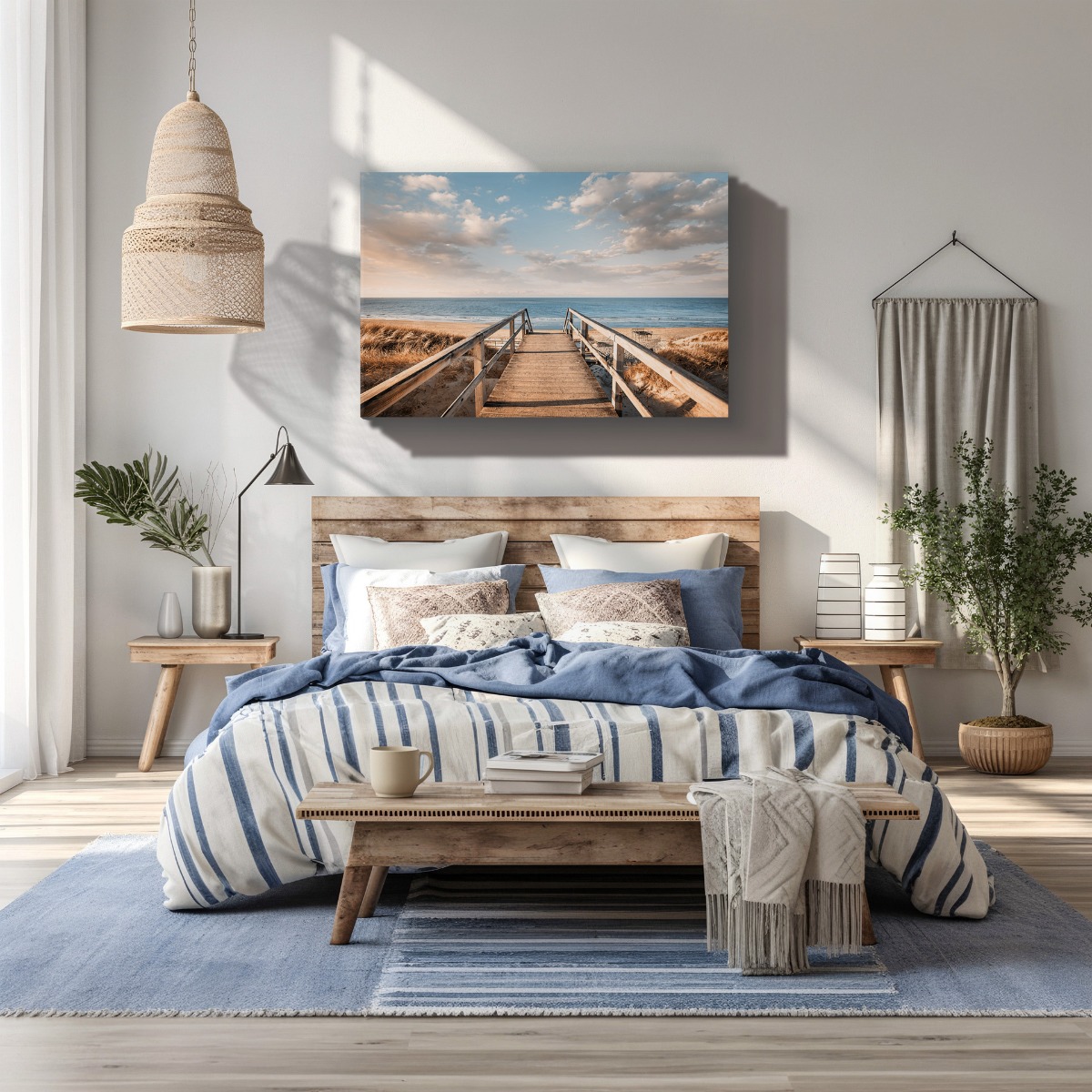 Zeezicht op canvas 100x150