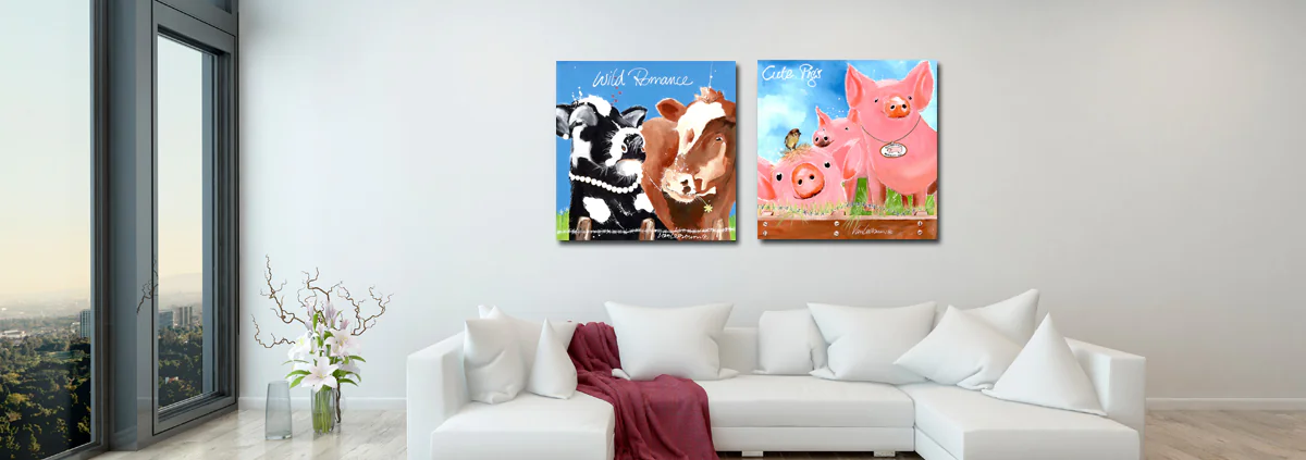 Woonkamer dieren schilderijen