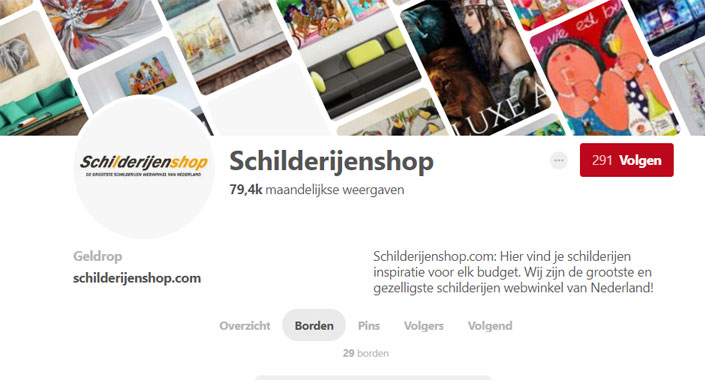 pinterest schilderijen pagina