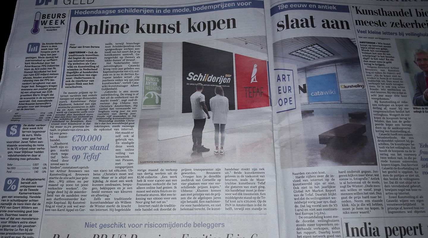 Schilderijenshop in de Telegraaf